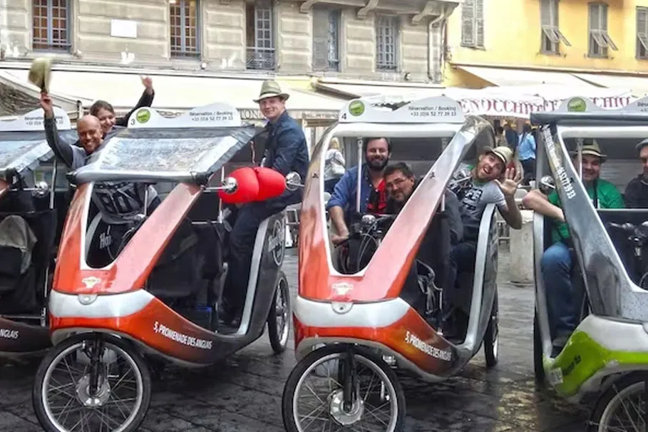 A 1.15-hour private electric rickshaw ride in the French Riviera ...