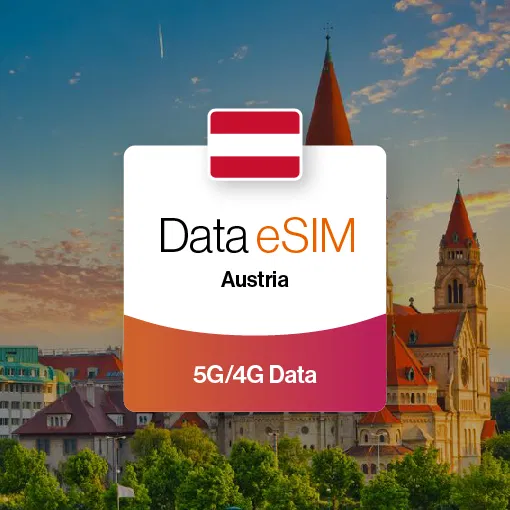 5G/4G Tourist eSIM with Data for Austria | Book Now | Alikeimage